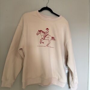 Western embroidered crewneck